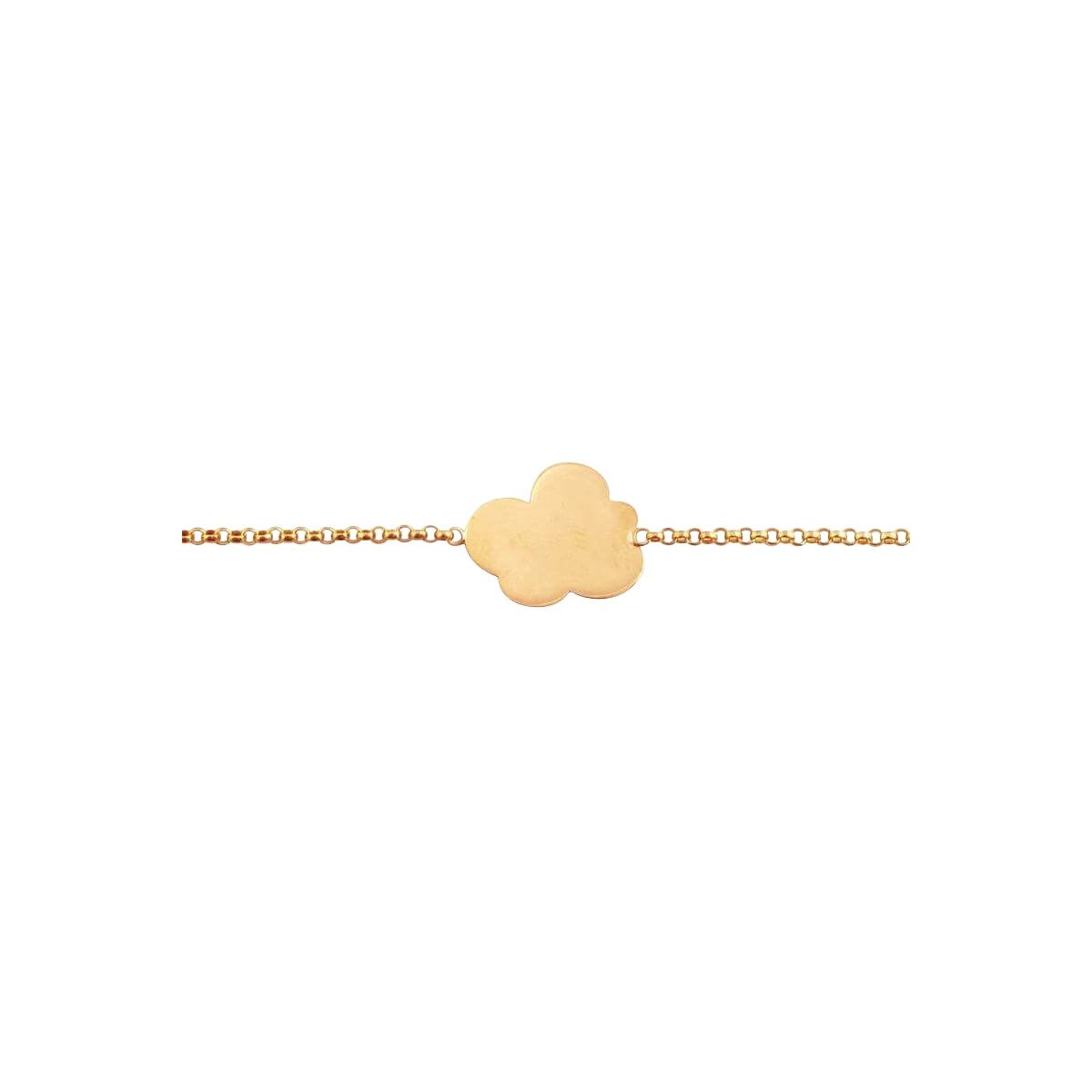 Gourmette Motif Nuage Or Rose 750 Poli