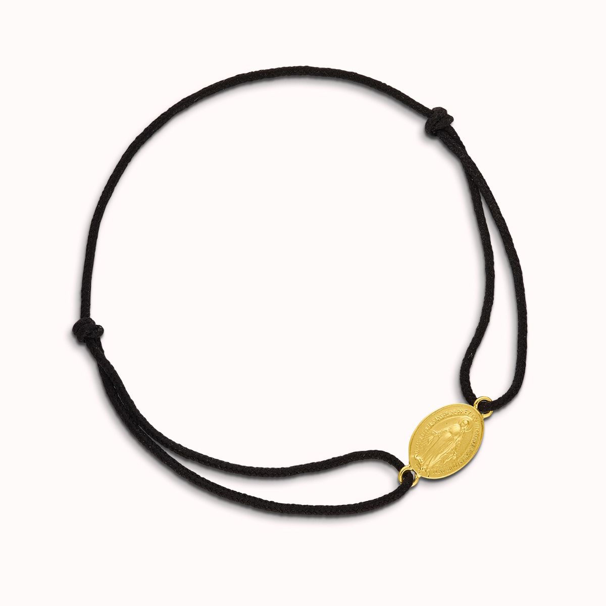 bracelet cordon médaille miraculeuse or jaune