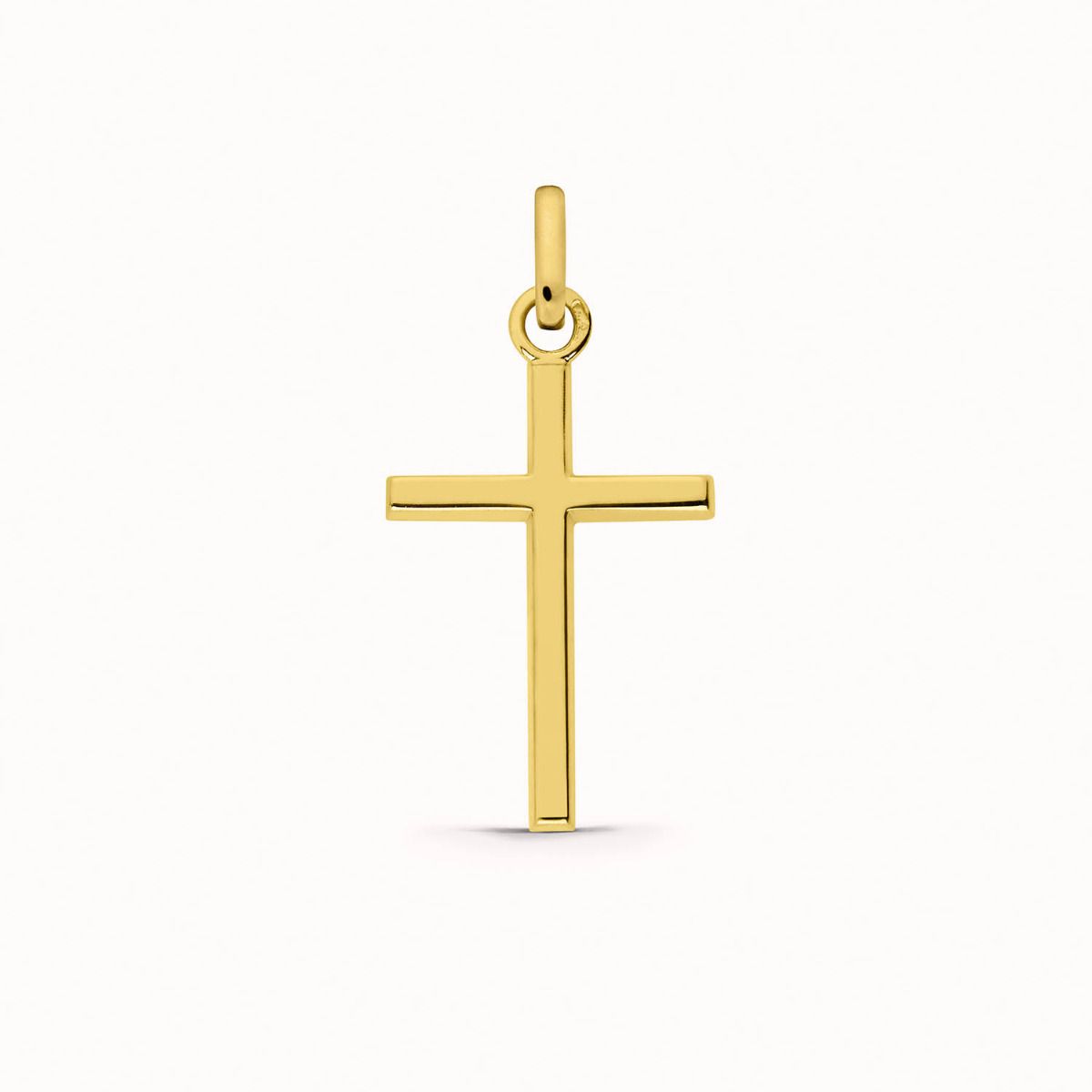 croix fil carré en or jaune pour communion