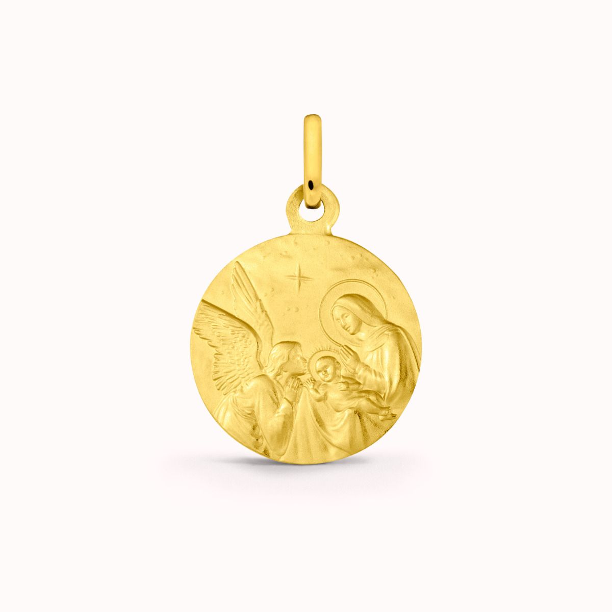 Médaille Baiser d'Ange en Or Jaune 18 carats - 16 mm