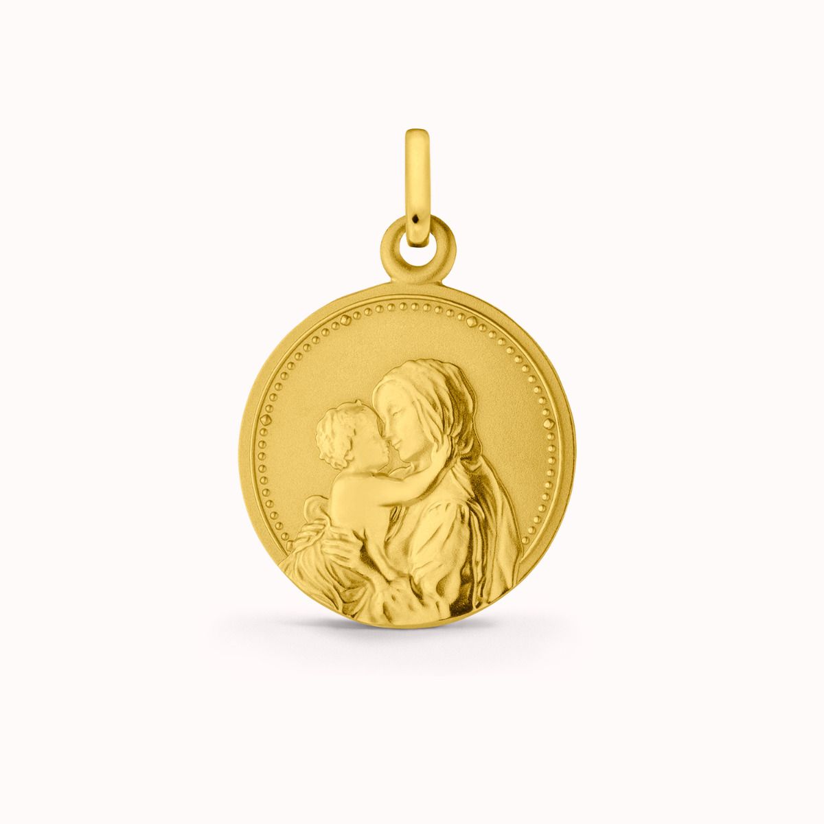 Médaille or 750 jaune Vierge à l'enfant